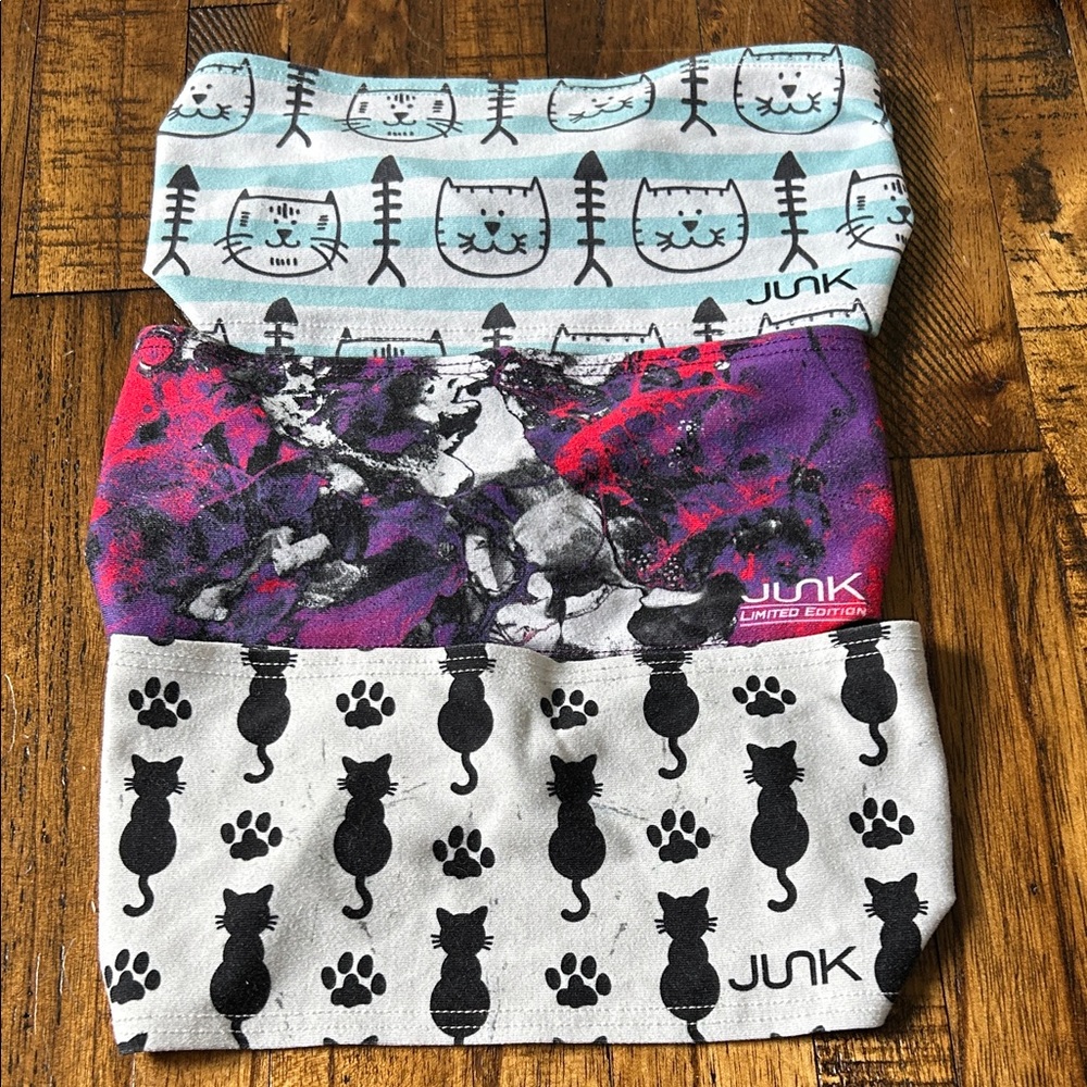 JUNK headband Cat and Abstract Print - Multicolor
